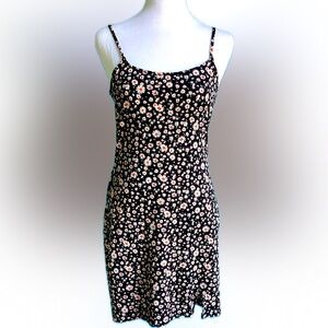 Rue21 Black Floral Dress with Spaghetti Straps